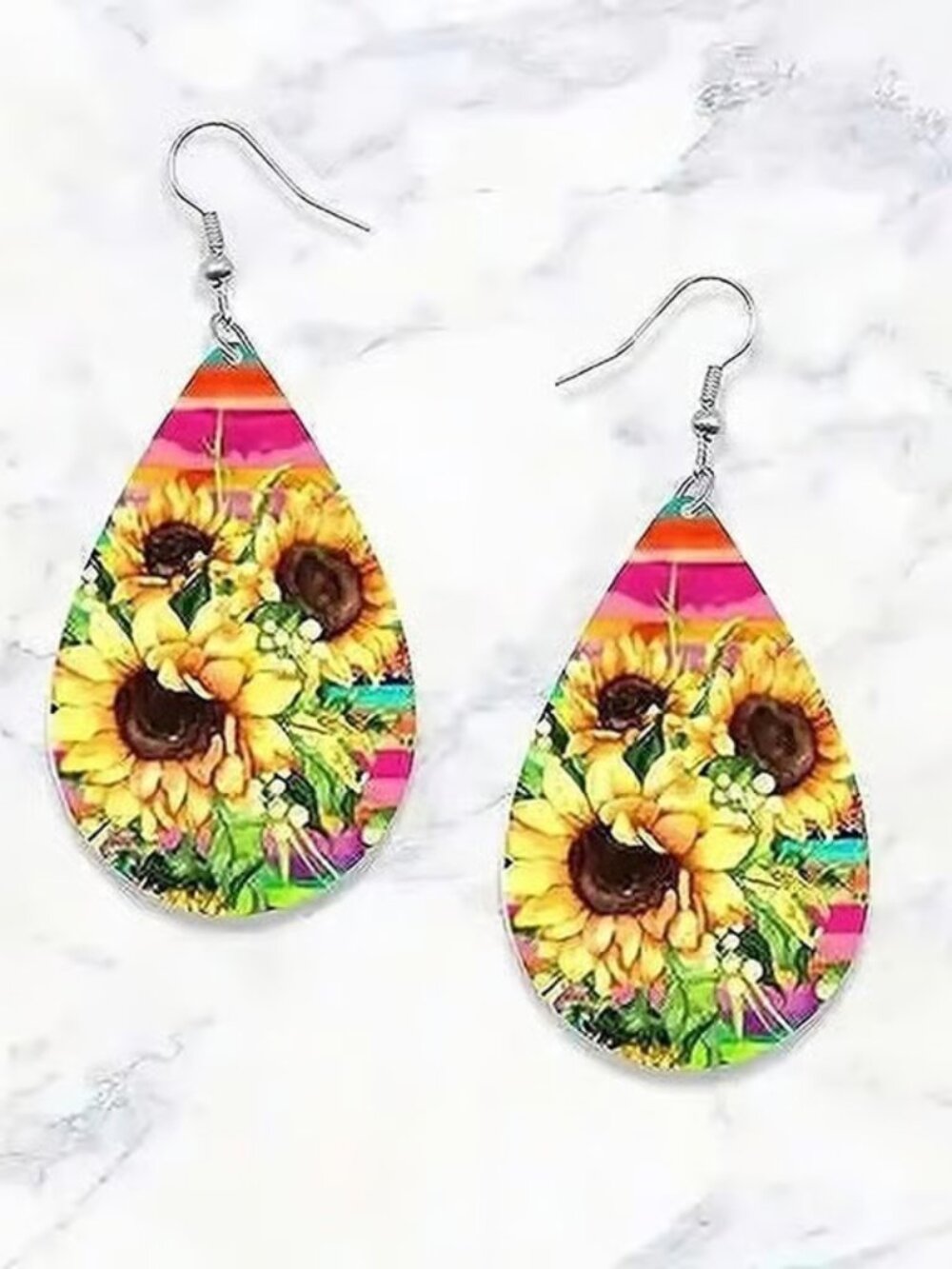 Colorful SUNFLOWER Dangle Earrings